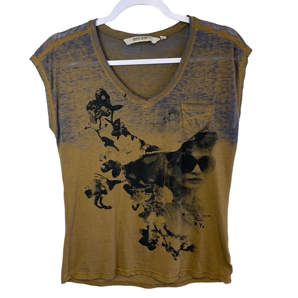 Garcia Jeans - Burnout short sleeve T - Retro Graphic - XS